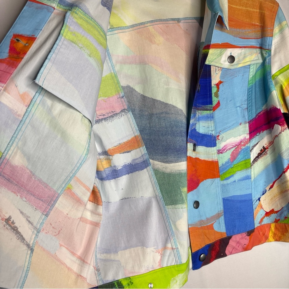 Colorful Abstract Women's Jacket - Picture 6 of 9